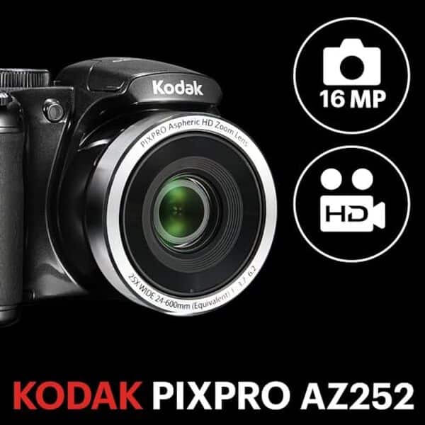 Découvrez notre test du Kodak Pixpro AZ252 : zoom optique 25x impressionnant, vidéo HD de qualité et fonctionnalités innovantes pour les passionnés de photographie