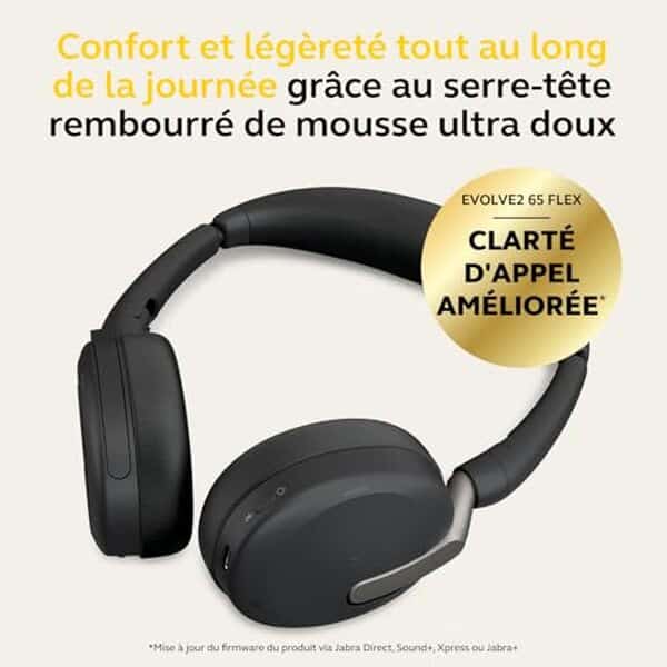 Découvrez notre test complet du casque sans fil Jabra Evolve2 65 Flex, doté d'une fonction ANC et offrant jusqu'à 20 heures d'autonomie pour une expérience sonore inégalée.