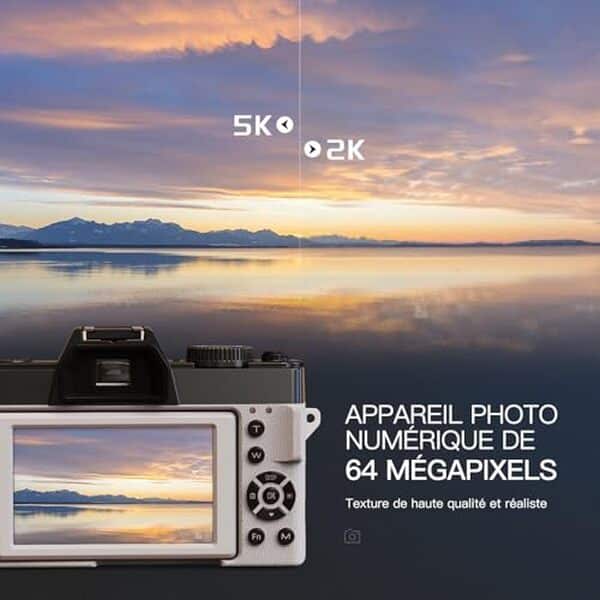 Découvrez notre test complet de l'appareil photo numérique 64MP nBD 5K et explorez ses performances impressionnantes et ses fonctionnalités avancées pour des photos parfaites