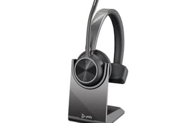 Test du poly voyager 4310 UC : casque professionnel avec stand chargeur