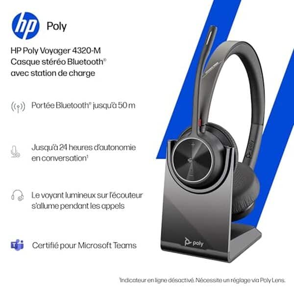 Dรฉcouvrez notre test complet du Poly Voyager 4320 UC : qualitรฉ audio, confort et polyvalence pour vos appels professionnels en sans fil.