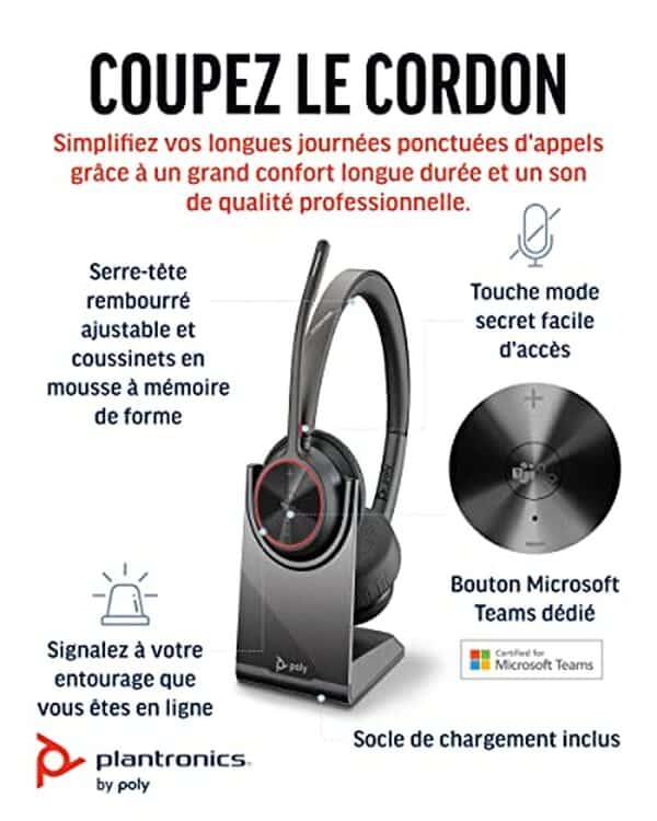 Dรฉcouvrez notre test complet du Poly Voyager 4320 UC : un casque sans fil haute performance idรฉal pour les appels professionnels et le tรฉlรฉtravail.