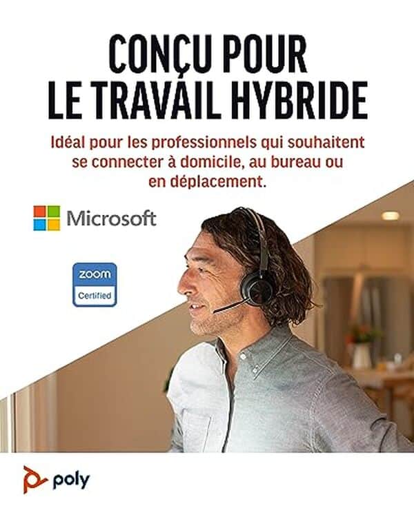 Test complet du micro-casque sans fil Poly Voyager Focus 2 UC. Découvrez son efficacité d'annulation du bruit, ses performances et notre avis détaillé pour ce casque professionnel.