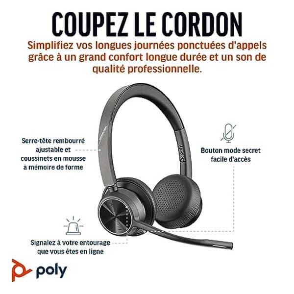 Découvrez notre test du micro-casque sans fil Poly Voyager 4320 UC : performances bluetooth, qualité sonore et ergonomie pour professionnels en visioconférence.