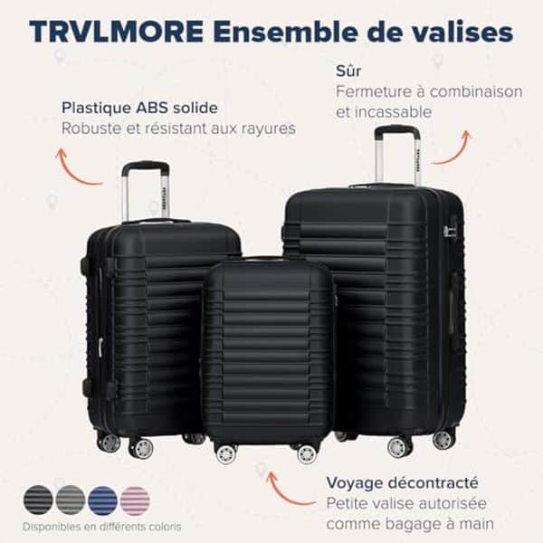 Découvrez notre test complet des valises rigides TRVLMORE noir : qualité, durabilité et fonctionnalités du lot de 3 valises pour vos voyages.