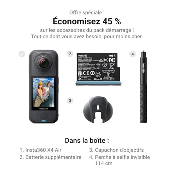 Découvrez notre test complet de la caméra Insta360 X4 Air Pack 8K : performances exceptionnelles, légèreté et qualité vidéo 8K pour vos créations.
