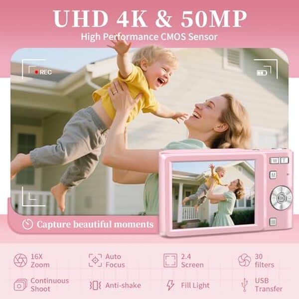 Découvrez notre test complet de l'appareil photo numérique UHD 4K pour enfants avec zoom 16x. Avis, performances et caractéristiques pour choisir le meilleur modèle.