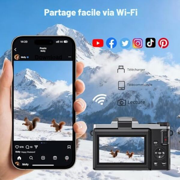 Découvrez notre test complet de l'appareil photo numérique 4K 64 MP : performances, qualité vidéo et facilité d'utilisation pour les vloggeurs.